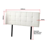PU Leather Queen Bed Deluxe Headboard Bedhead - White - Rear View