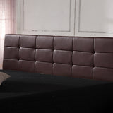PU Leather King Bed Deluxe Headboard Bedhead - Brown - 45-Degree Angle