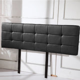 PU Leather King Bed Deluxe Headboard Bedhead - Black - 45-Degree Angle