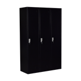 Three-Door Side by Side Office Gym Shed Storage Locker - Side View