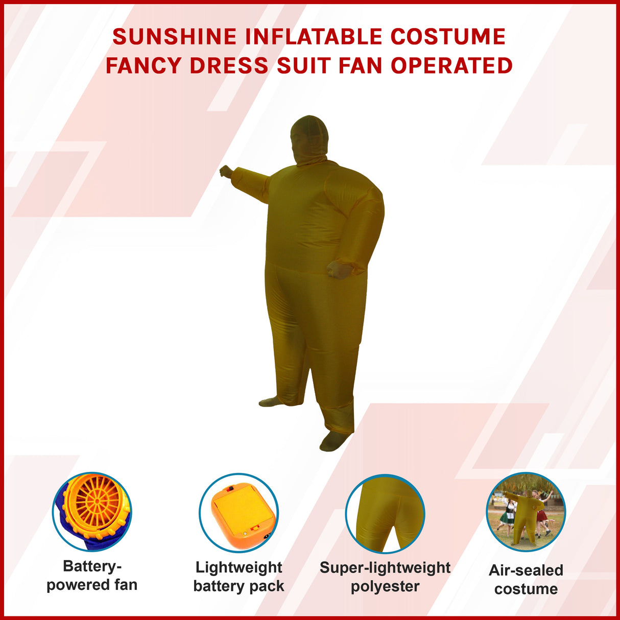 Sunshine Inflatable Costume Fancy Dress Suit Fan Operated