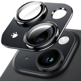 Metal Camera Protector For IPhone 16promax 16pro 16 15 Pro Max 14 Plus Alloy Case Back Lens Tempered Glass Cover Protective Cap - Top-Down View