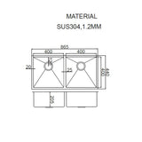 Stainless Steel Sink - 865 x 440mm - Extra Image