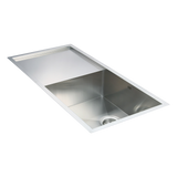 960x450mm Handmade Stainless Steel Undermount / Topmount Kitchen Sink with Waste - Top-Down View