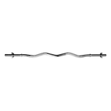 Heavy Duty EZ Curl Barbell &ndash; Weightlifting Bar with Spinlock Collars for Gym Training - Side View