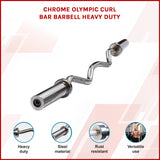 120cm Chrome Olympic EZ Curl Bar &ndash; Weightlifting Barbell for Home Gym Training