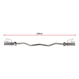 120cm Chrome Olympic EZ Curl Bar &ndash; Weightlifting Barbell for Home Gym Training