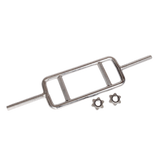 Chrome Tricep Bar Barbell Heavy Duty with Spinlock Collars - Side View