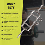 Chrome Tricep Bar Barbell Heavy Duty with Spinlock Collars - Low Angle