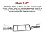 Chrome Olympic Tricep Bar Barbell Heavy Duty with Spring Collars