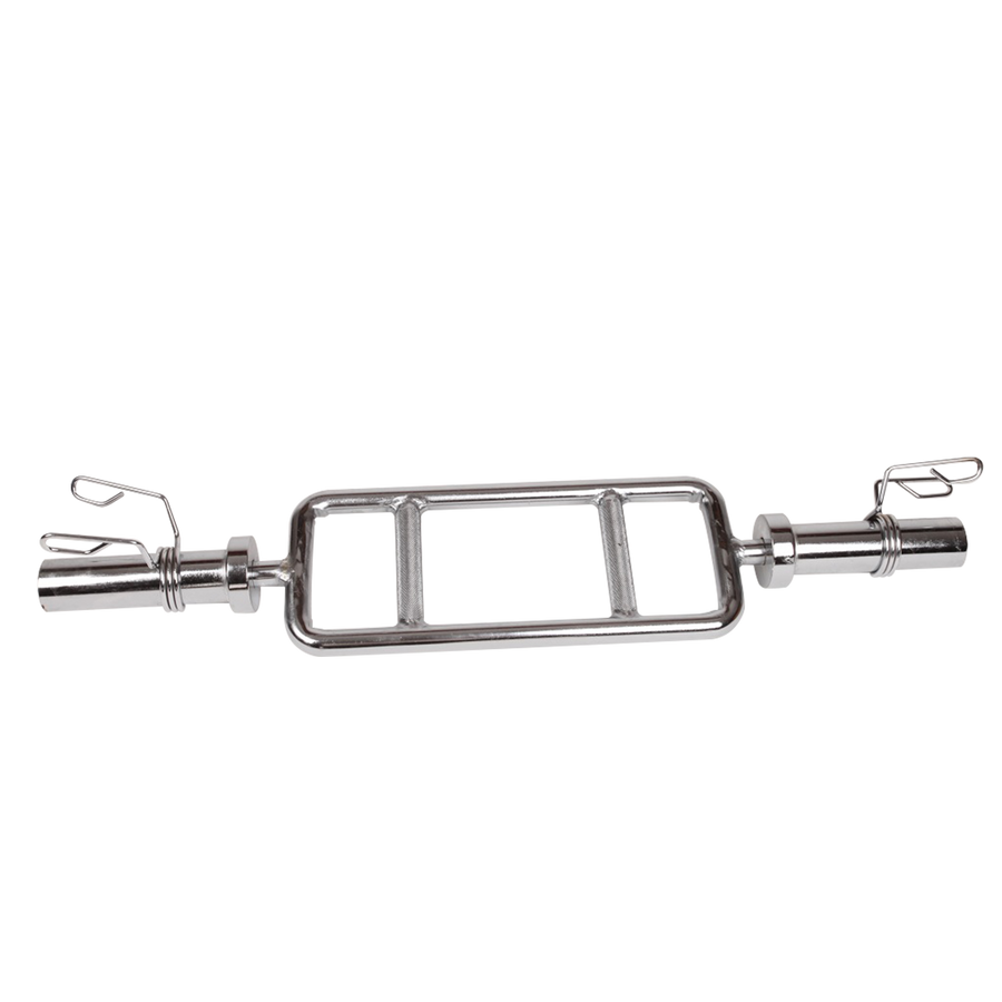 Chrome Olympic Tricep Bar Barbell Heavy Duty with Spring Collars