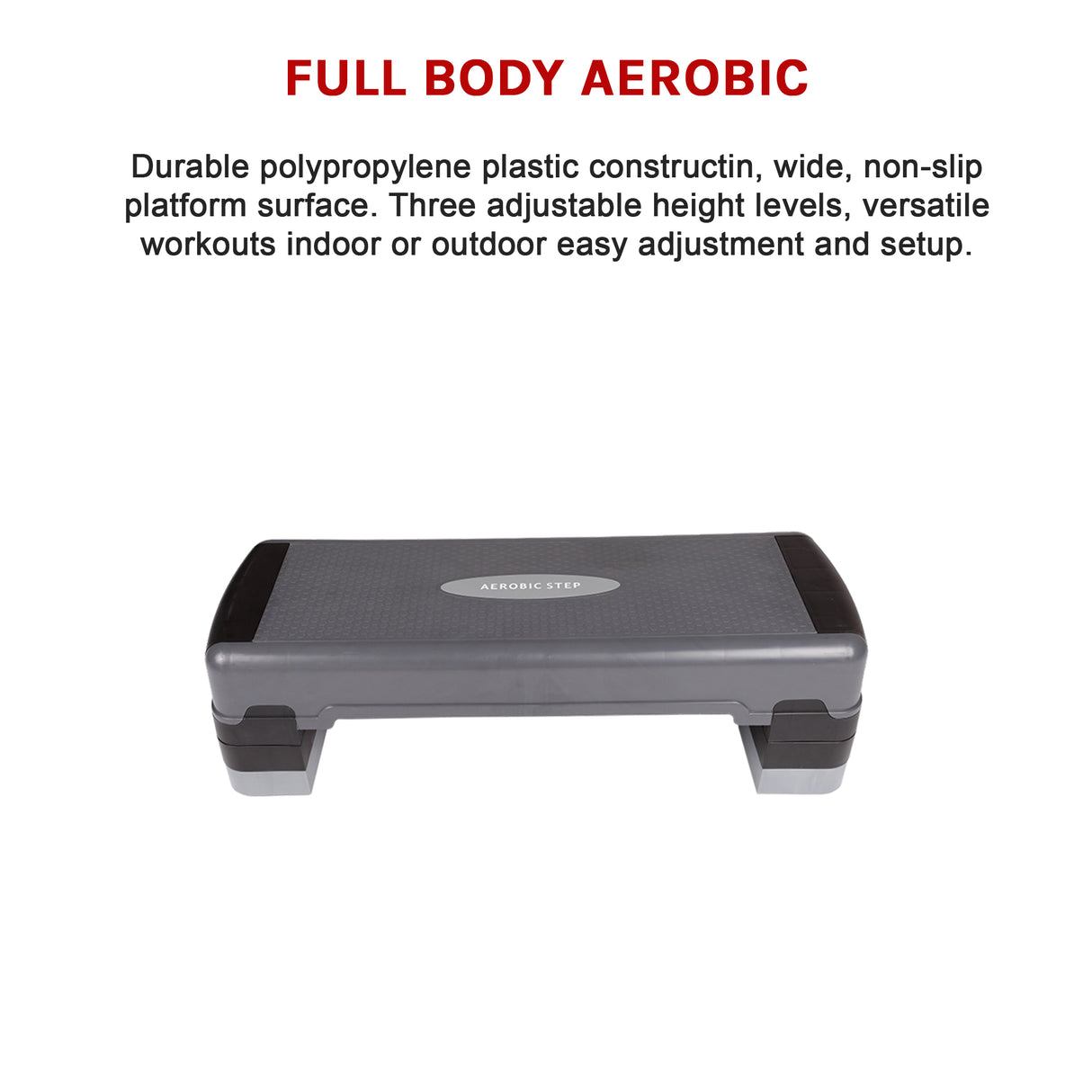 Adjustable Aerobic Step Platform &ndash; Gym Fitness Exercise Stepper for Home Workouts