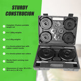 20kg Black Dumbbell Set with Carrying Case - Front View