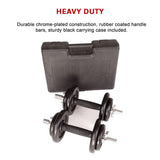 20kg Black Dumbbell Set with Carrying Case - Close-Up Angle