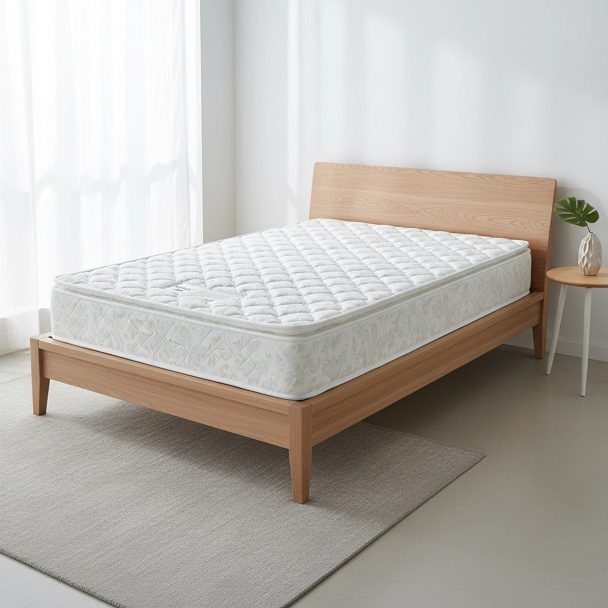 PALERMO Single Luxury Latex Pillow Top Topper Spring Mattress