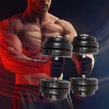 30KG Adjustable Dumbbell Set &ndash; Home Gym Weights for Strength & Fitness Training - Front View