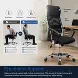 Ergonomic Mesh PU Leather Office Chair - Side View
