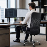 Ergonomic Mesh PU Leather Office Chair - 45-Degree Angle