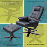 PU Leather Massage Chair Recliner Ottoman Lounge Remote - Top-Down View