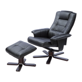 PU Leather Massage Chair Recliner Ottoman Lounge Remote - 45-Degree Angle