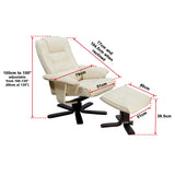 PU Leather Massage Chair Recliner Ottoman Lounge Remote - Extra Image