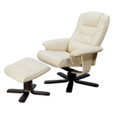 PU Leather Massage Chair Recliner Ottoman Lounge Remote - Front View