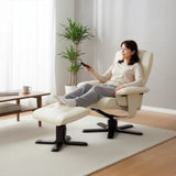 PU Leather Massage Chair Recliner Ottoman Lounge Remote - 45-Degree Angle