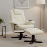 PU Leather Massage Chair Recliner Ottoman Lounge Remote - Close-Up Angle