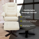 PU Leather Massage Chair Recliner Ottoman Lounge Remote - Low Angle