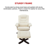 PU Leather Massage Chair Recliner Ottoman Lounge Remote - Extra Image