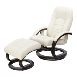 PU Leather Deluxe Massage Chair Recliner Ottoman Lounge Remote - 45-Degree Angle