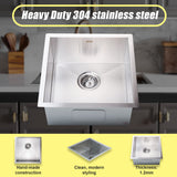 Stainless Steel Sink - 440 x 440mm - Side View