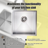 Stainless Steel Sink - 440 x 440mm - Close-Up Angle