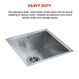 Stainless Steel Sink - 440 x 440mm - Low Angle