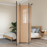 3-Panel Room Divider Beige 150 x 220 cm Fabric - Front View