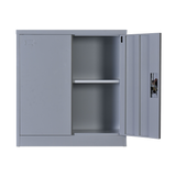 Two-Door Shelf Office Gym Filing Storage Locker Cabinet Safe - Rear View