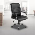 PU Leather Office Chair &ndash; Ergonomic Executive Swivel Desk Chair with Padded Seat in Black