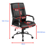 PU Leather Office Chair &ndash; Ergonomic Executive Swivel Desk Chair with Padded Seat in Black - Extra Image