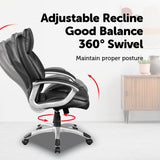 PU Leather Executive Office Chair &ndash; Ergonomic Swivel Computer Desk Chair in Black