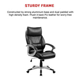 PU Leather Executive Office Chair &ndash; Ergonomic Swivel Computer Desk Chair in Black