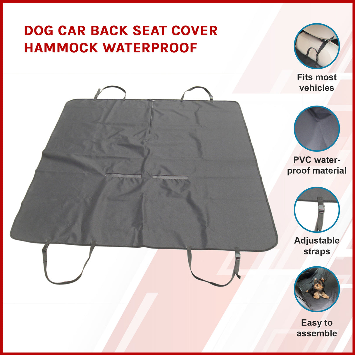 Dog Car Back Seat Cover Hammock Waterproof