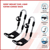 Roof Mount Car J-Bar Kayak Canoe Rack - Front View
