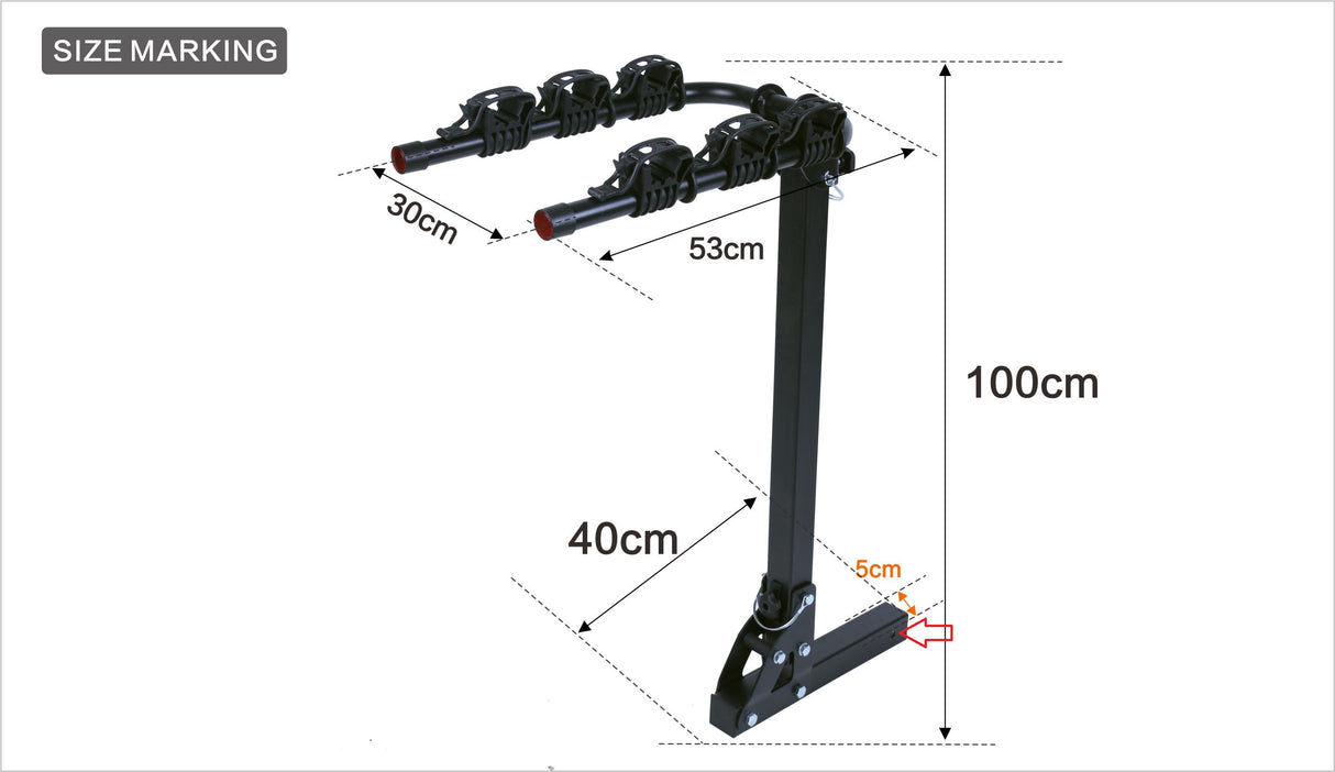 3 Bicycle Rack Hitch Mount Bike Carrier for Car and SUV Tow Bar