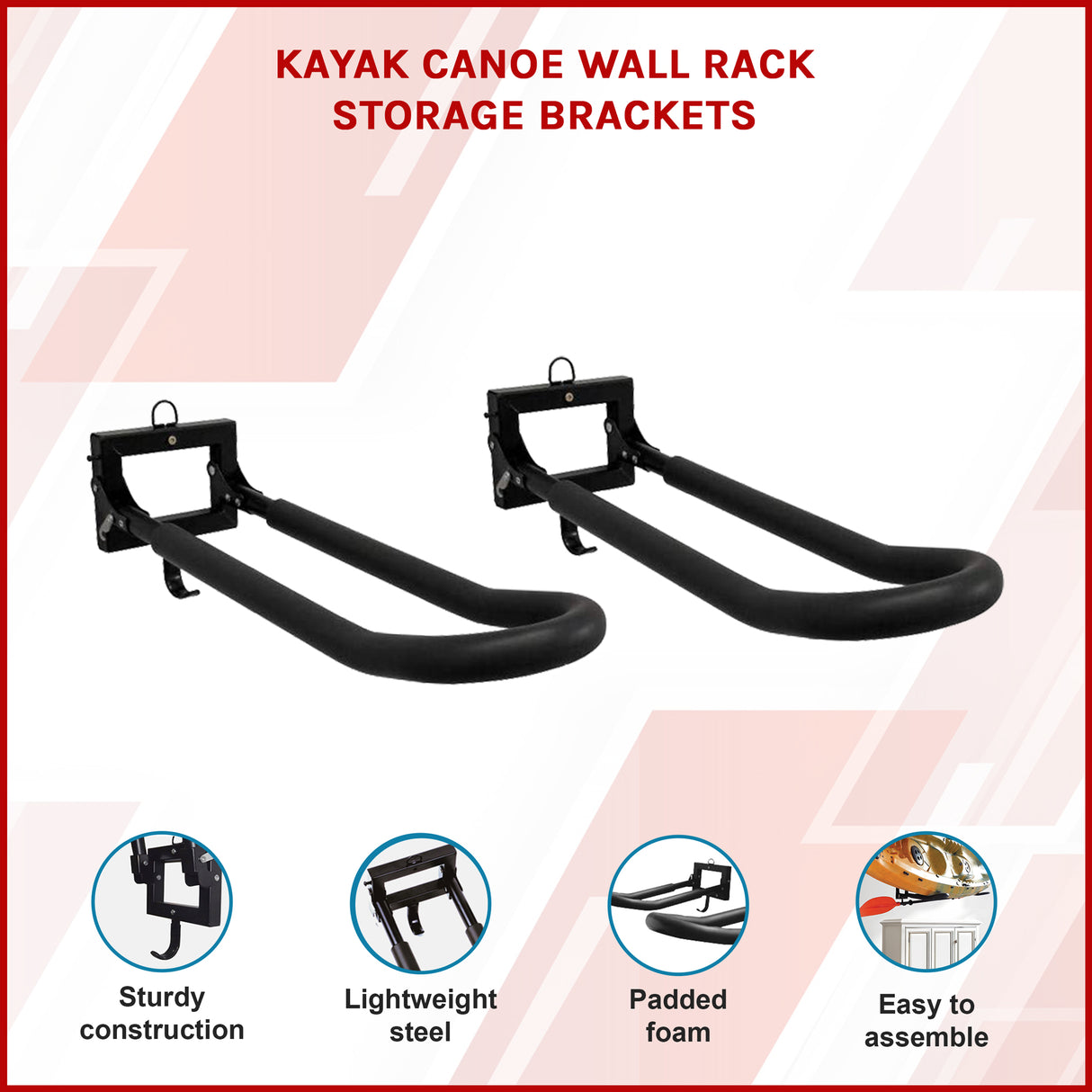 Kayak Canoe Wall Rack Storage Brackets
