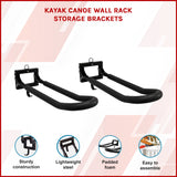 Kayak Canoe Wall Rack Storage Brackets - Front View