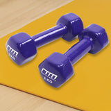 2kg Dumbbells Pair PVC Hand Weights Rubber Coated - Top-Down View