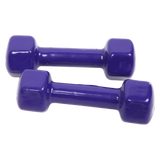 2kg Dumbbells Pair PVC Hand Weights Rubber Coated - 45-Degree Angle