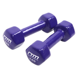 2kg Dumbbells Pair PVC Hand Weights Rubber Coated - Close-Up Angle