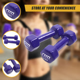 2kg Dumbbells Pair PVC Hand Weights Rubber Coated - Low Angle
