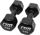 5kg Dumbbells Pair PVC Hand Weights Rubber Coated
